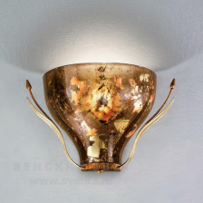 Бра 330/1AM Amber ivory leaves V390/186/42 IDL Италия  60W 22 см Янтарного цвета Acacia