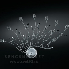 Бра 325/6A Chrome Clear roses/Black prisms IDL Италия  20W 50 см Хром Rosetta