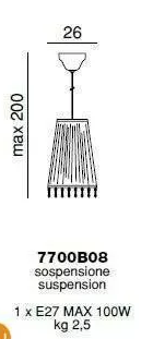 Подвесной светильник BebyGroup 7700B08 (7700/1SG Black) фото 2