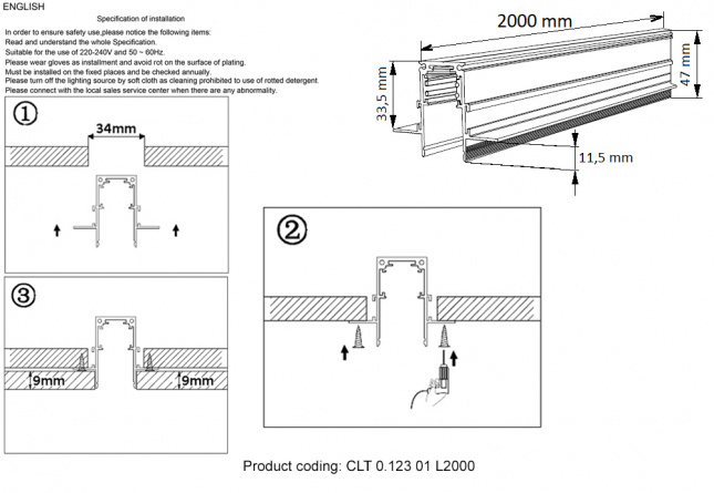 Шинопровод магнитный встраиваемый Crystal Lux CLT 0.123 01 L2000 BL фото 2
