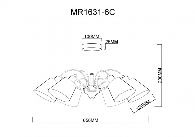 Потолочная люстра Amber MR1631-6C фото 2
