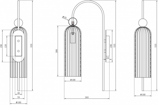 Бра Antic MOD302WL-01GR фото 2